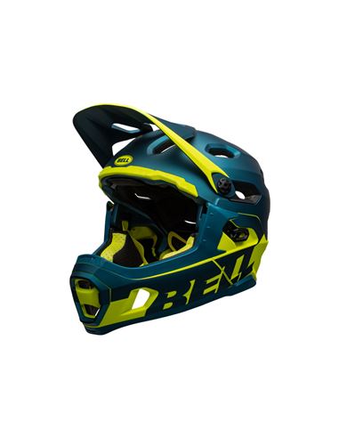 CASCO BELL SUPER DH SPHERICAL AZUL/AMARILLO FLÚOR