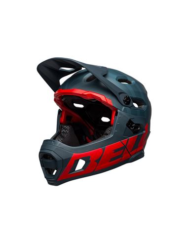 CASCO BELL SUPER DH SPHERICAL AZUL MATE/ROJO