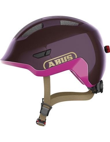 CASCO ABUS KIDS SMILEY 3.0 ACE LED ROYAL PURPLE M